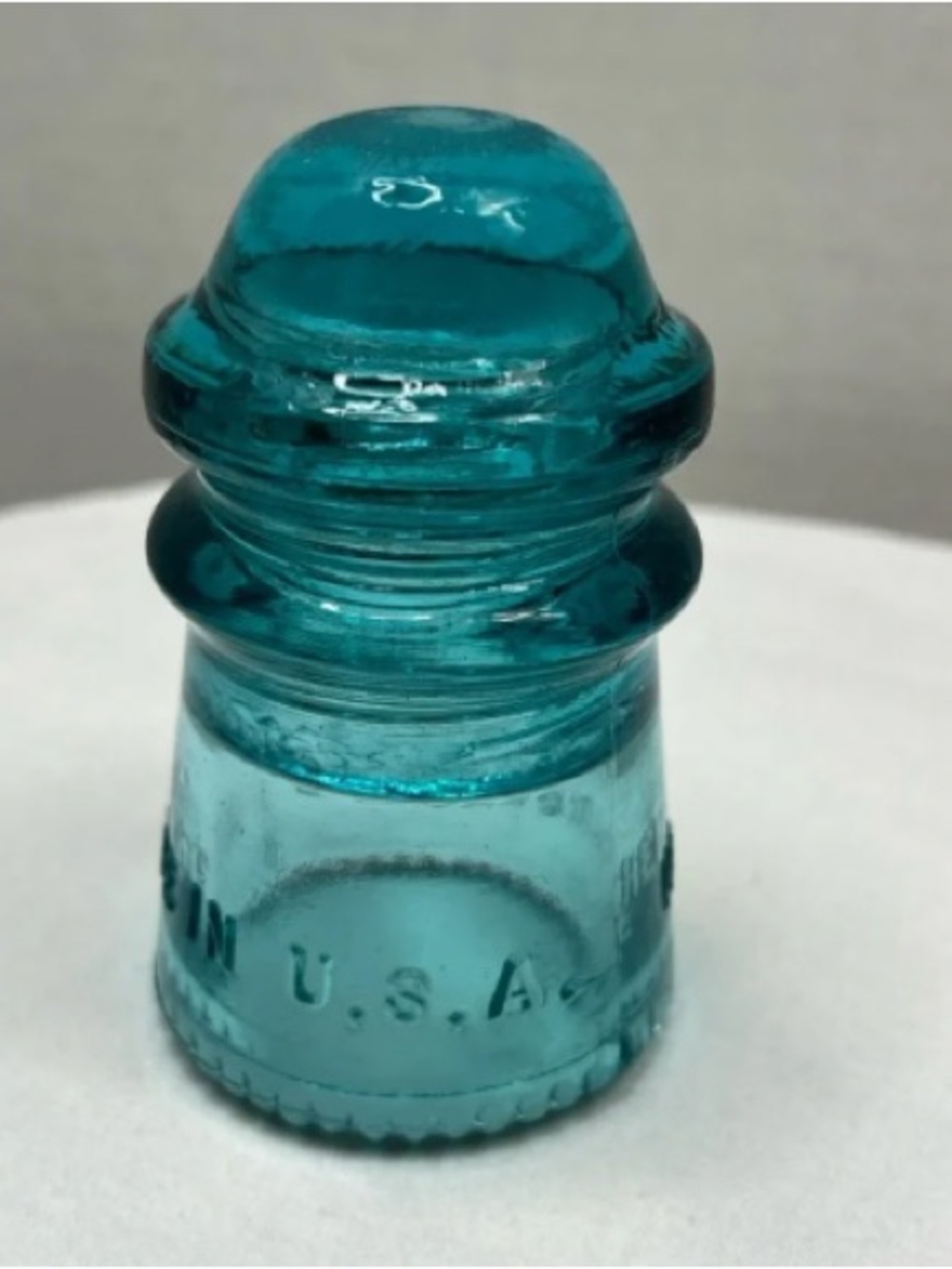 Aquamarine Glass Insulator Accent - Decorative Home Accent